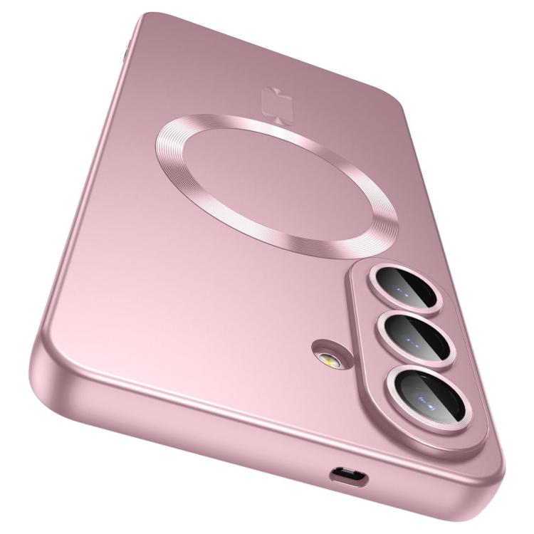 For Galaxy S23 5G Ultra thin Metallic TPU MagSafe Phone Case with Lens Film(Pink)