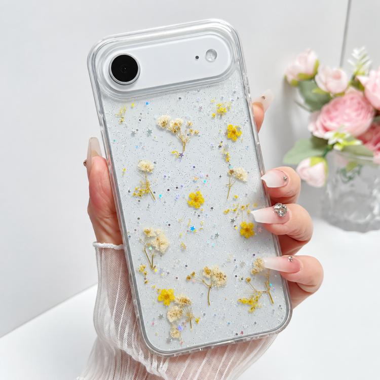 For iPhone Air Gypsophila Flowers Pattern TPU Protective Phone Case(Yellow)