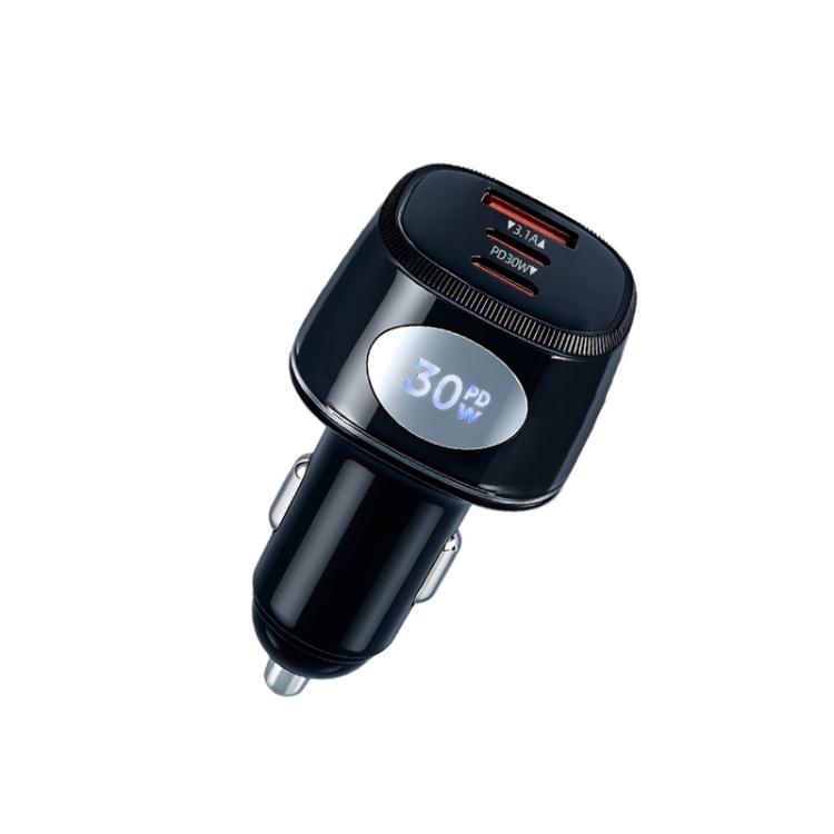 P74 45W PD30W + Type-C + USB Three Port Car Charger for Mobile Phones / Tablets(Black)