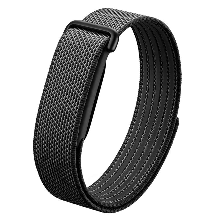 For Google Fitbit Air TPU Frame Integrated Nylon Hybrid Silicone Loop Watch Band(Black)