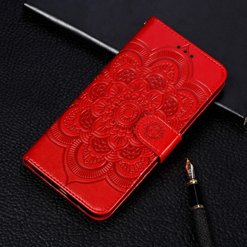 

For iPhone 11 Pro Max Mandala Embossing Pattern Horizontal Flip Leather Case, with Holder & Card Slots & Wallet & Photo Frame & Lanyard(Red)
