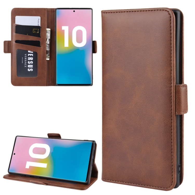 

Dual-side Magnetic Buckle Horizontal Flip Leather Case for Galaxy Note 10 Pro, with Holder & Card Slots & Wallet & Photo Frame(Brown)