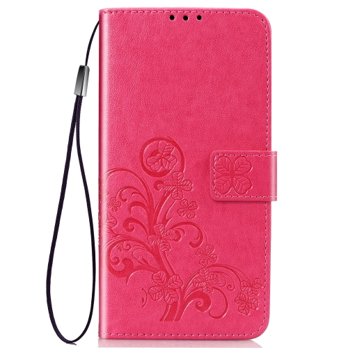 

Four-leaf Clasp Embossed Buckle Mobile Phone Protection Leather Case with Lanyard & Card Slot & Wallet & Bracket Function for Nokia 2.2(Magenta)