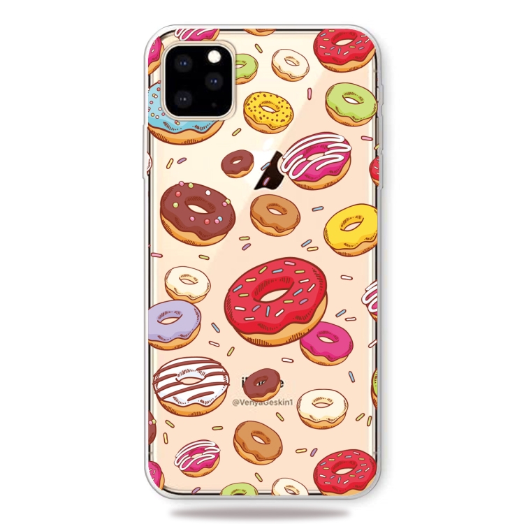 

Fashion Soft TPU Case 3D Cartoon Transparent Soft Silicone Cover Phone Cases For iPhone 11 Pro Max(Doughnut)