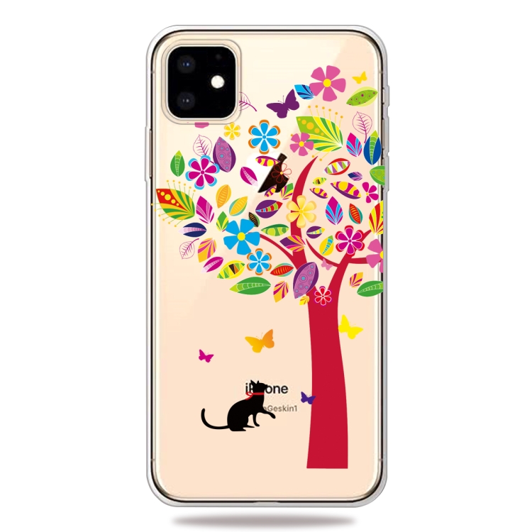 

For iPhone 11 Fashion Soft TPU Case 3D Cartoon Transparent Soft Silicone Cover Phone Cases (Colour Tree)