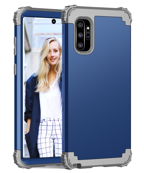 

PC+ Silicone Three-piece Anti-drop Protection Case for Galaxy Note10+(Blue)