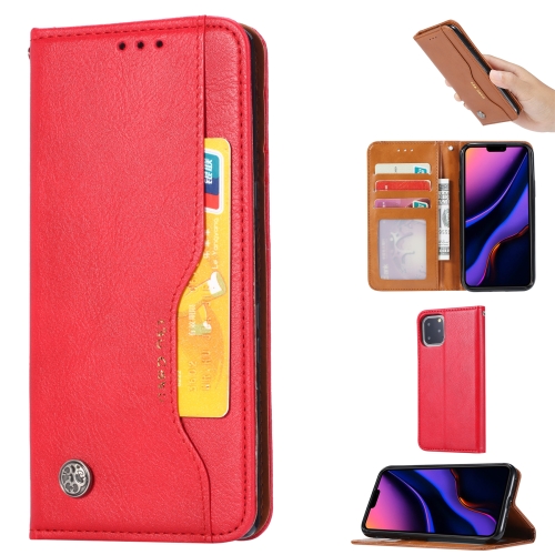 

Knead Skin Texture Horizontal Flip Leather Case for iPhone 11 Pro Max , with Photo Frame & Holder & Card Slots & Wallet(Red)