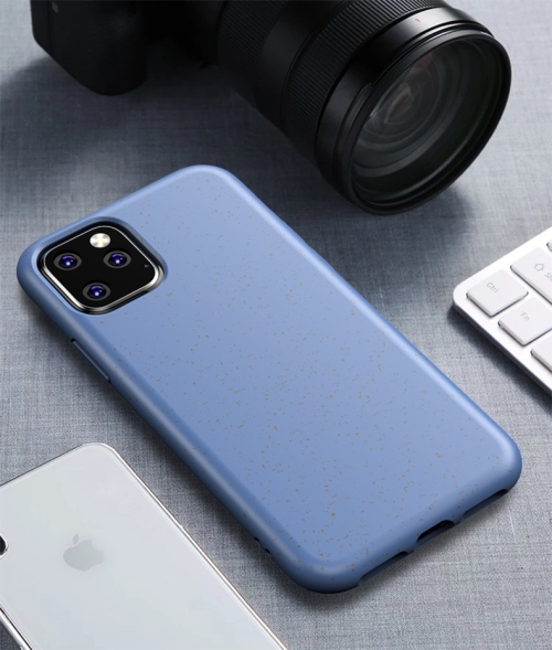 

For iPhone 11 Pro Max Starry Series Shockproof Straw Material + TPU Protective Case (Blue)