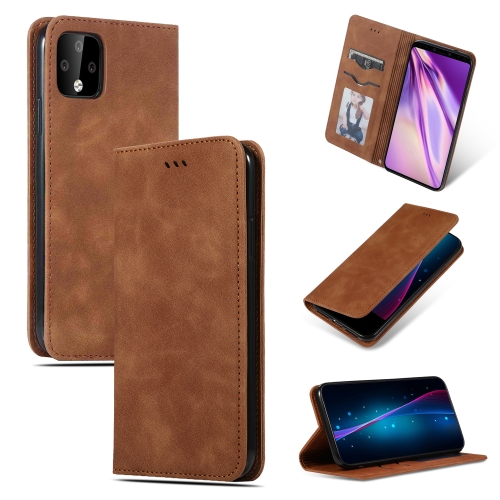 

Retro Skin Feel Business Magnetic Horizontal Flip Leather Case for Google Pixel 4(Brown)