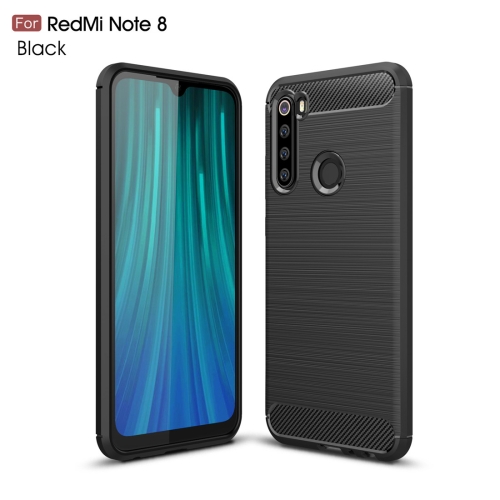 

For Xiaomi Redmi Note 8 Brushed Texture Carbon Fiber TPU Case(Black)