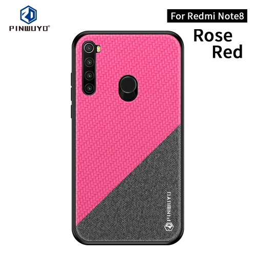 

For Xiaomi RedMi Note 8 PINWUYO Rong Series Shockproof PC + TPU+ Chemical Fiber Cloth Protective Cover(Red)