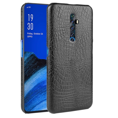 

For Oppo Reno2 Z Shockproof Crocodile Texture PC + PU Case(Black)