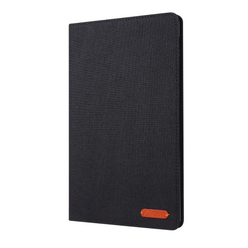 

For Galaxy Tab a 10.1 (2019) T510 /T515 Cloth Teature Horizontal Flip PU Leather Case with with Holder & Card Slots(Black)