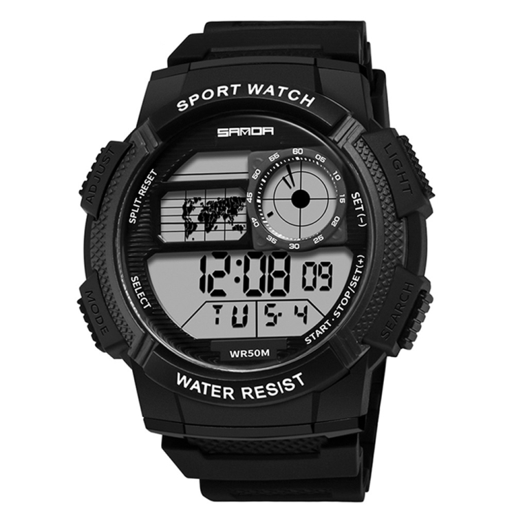SUNSKY - SANDA 385 horloge multifunctioneel digitaal waterdicht trend  Junior middelbare scholieren buitensporten elektronisch horloge (wit)