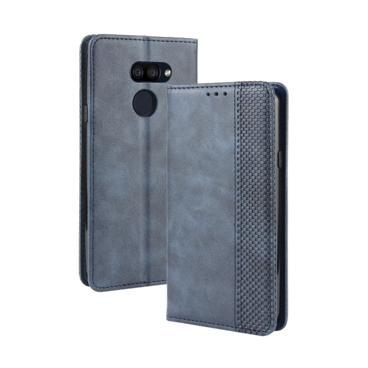 For LG K40S Magnetic Buckle Retro Crazy Horse Texture Horizontal