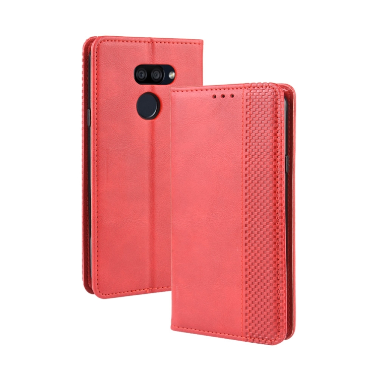 For LG K40S Magnetic Buckle Retro Crazy Horse Texture Horizontal