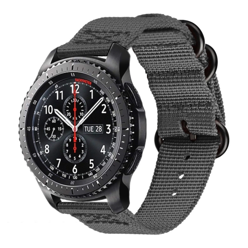 

For Samsung Galaxy Watch Active 2 20mm / Gear S3 Nylon Three-ring Watch Band(Gray)