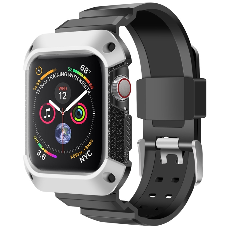 Para Apple Watch 5/4 Generaciones 40 mm Correa de galvanoplastia integrada  universal (plata + negro)