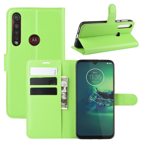 

For Motorola Moto G8 Plus Litchi Texture Horizontal Flip Protective Case with Holder & Card Slots & Wallet(Green)