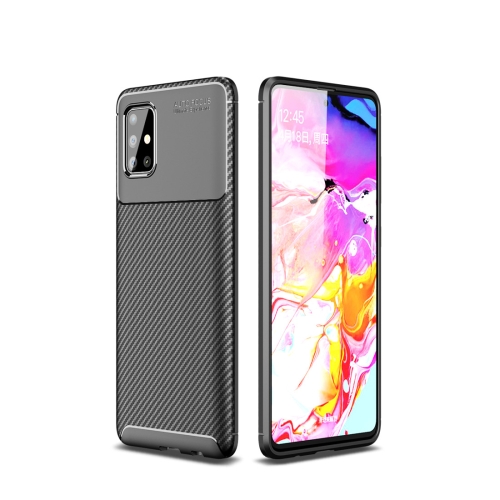 

For Galaxy A51 Beetle Series Carbon Fiber Texture Shockproof TPU Case(Black)