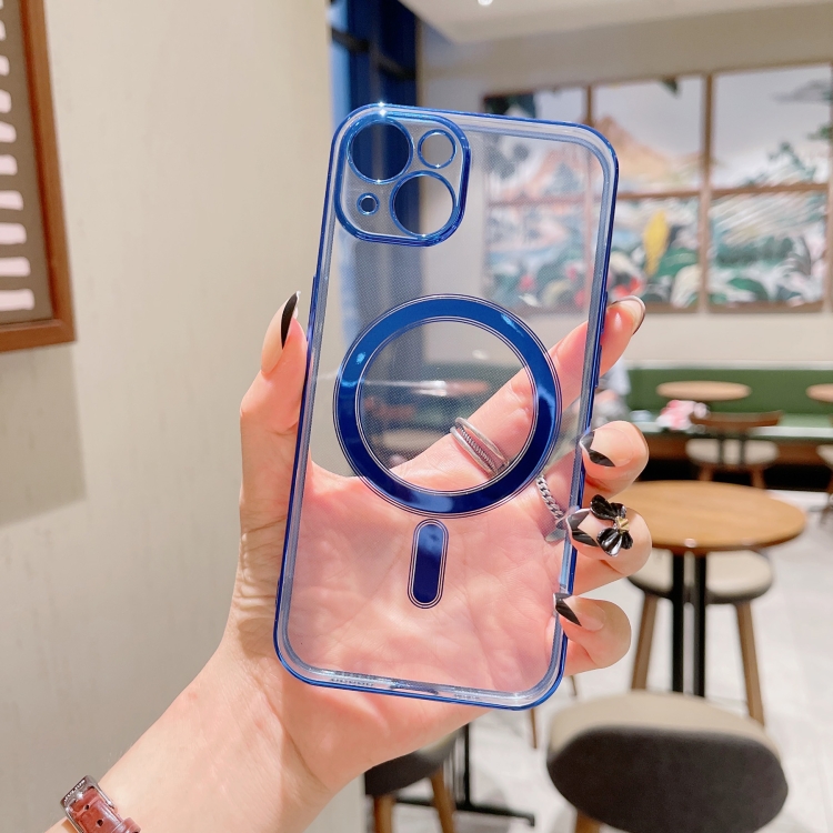 

For iPhone 11 6D Plated Magsafe Phone Case (Blue)