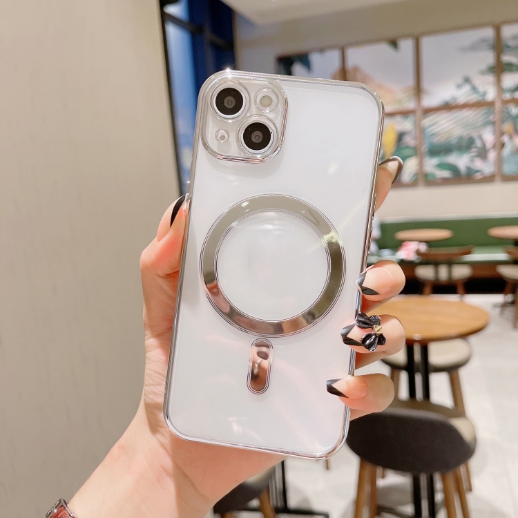 

For iPhone 11 Pro Max 6D Plated Magsafe Phone Case (Silver)
