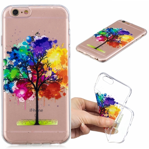 For Iphone Se 22 Se 8 7 3d Pattern Transparent Tpu Case Painting Tree