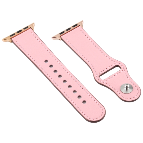 

For Apple Watch 3 / 2 / 1 Generation 38mm Universal Buckle Leather Strap(Pink)