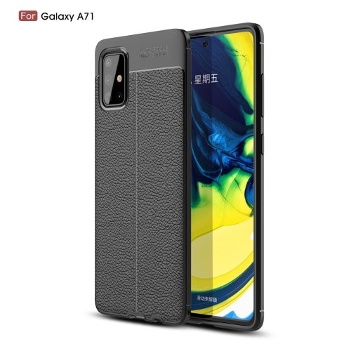 

For Galaxy A71 Litchi Texture TPU Shockproof Case(Black)