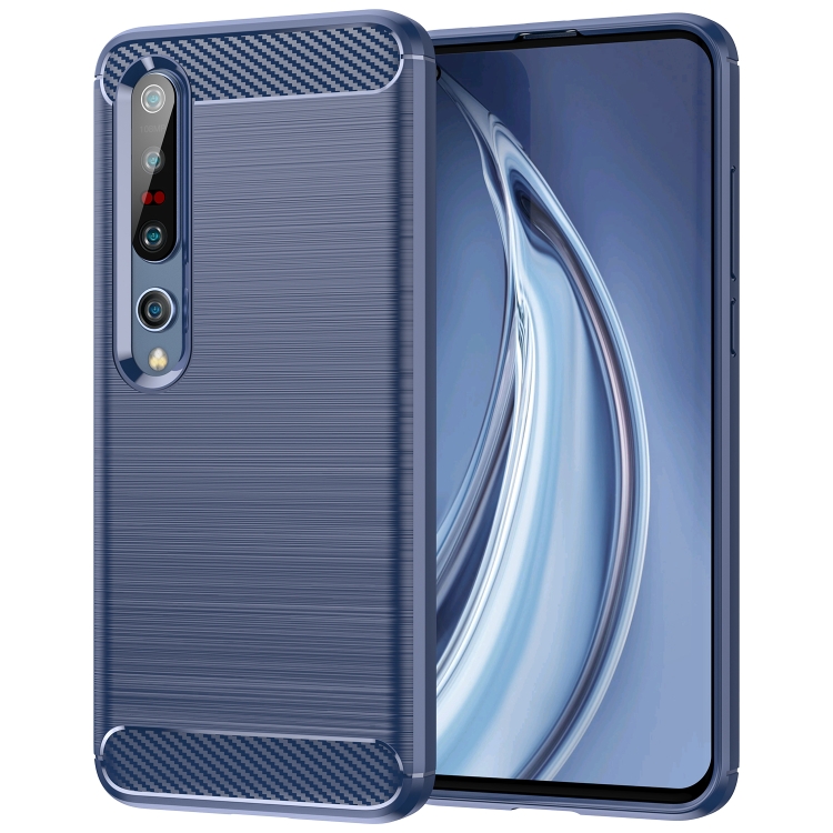 

For Xiaomi Mi 10 / 10 Pro Brushed Texture Carbon Fiber TPU Case(Navy Blue)