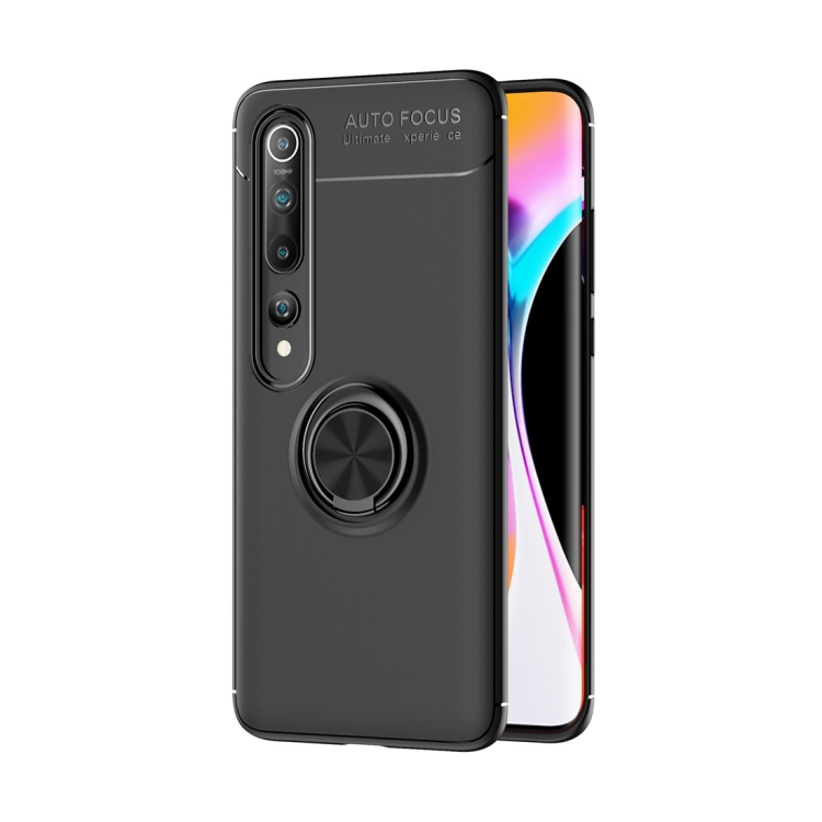 

For Xiaomi Mi 10 / 10 Pro Metal Ring Holder 360 Degree Rotating TPU Case(Black+Black)