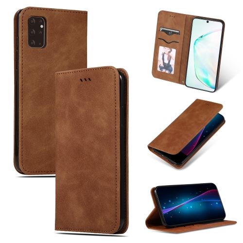 

For Galaxy S20 Plus Retro Skin Feel Business Magnetic Horizontal Flip Leather Case(Brown)