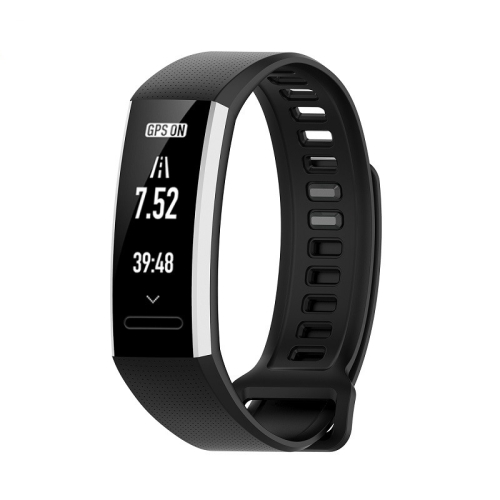 For Huawei Band 2 Pro / Band 2 / ERS-B19 / ERS-B29 Sports Bracelet Silicone Watch Band(Black) b102 sports hair band with sweat guide lycra breathable running cycling yoga dance fitness and anti sweat band