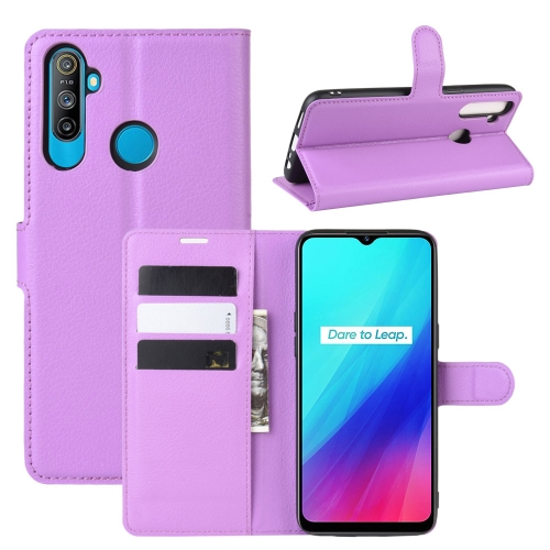 

For OPPO Realme C3 (3 Cameras) Litchi Texture Horizontal Flip Protective Case with Holder & Card Slots & Wallet(Purple)