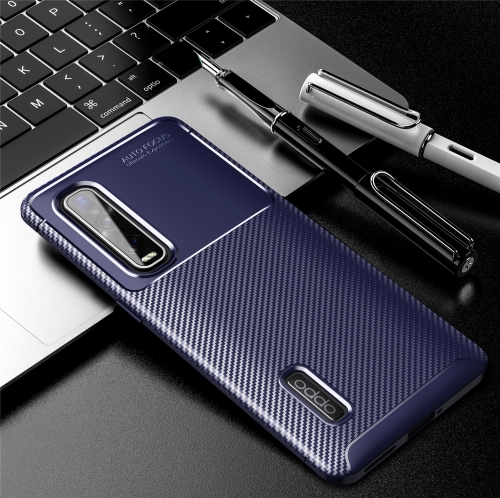 

For OPPO Find X2 Pro Carbon Fiber Texture Shockproof TPU Case(Blue)