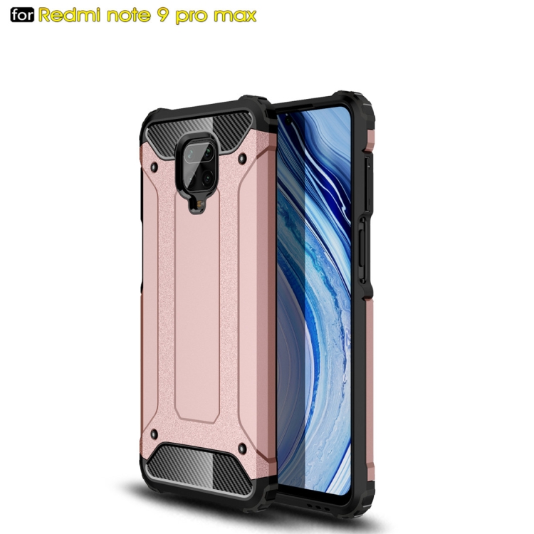 

For Xiaomi Redmi Note 9 Pro Max Magic Armor TPU + PC Combination Case(Rose Gold)