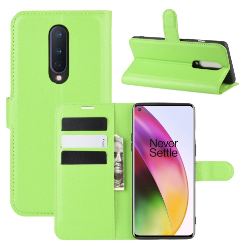 

For OnePlus 8 Litchi Texture Horizontal Flip Protective Case with Holder & Card Slots & Wallet(Green)