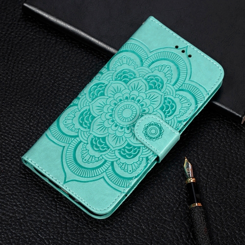 

For Huawei P40 Pro Mandala Embossing Pattern Horizontal Flip Leather Case with Holder & Card Slots & Wallet & Photo Frame & Lanyard(Green)