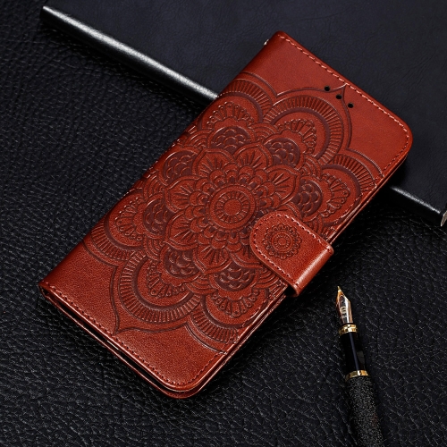 

For Galaxy Note10 Lite & A81 & M60s Mandala Embossing Pattern Horizontal Flip Leather Case with Holder & Card Slots & Wallet & Photo Frame & Lanyard(Brown)