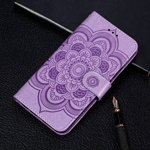 

For Moto G8 Power Mandala Embossing Pattern Horizontal Flip Leather Case with Holder & Card Slots & Wallet & Photo Frame & Lanyard(Purple)
