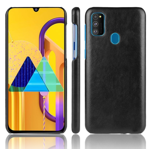 

For Galaxy M21 Shockproof Litchi Texture PC + PU Case(Black)
