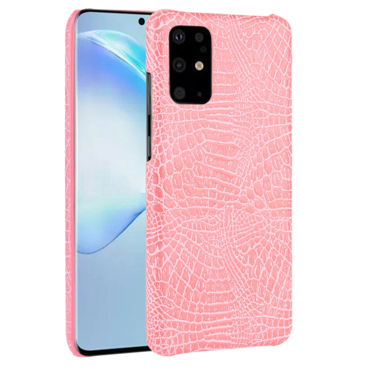 

For Galaxy S20/S20 5G Shockproof Crocodile Texture PC + PU Case(Pink)
