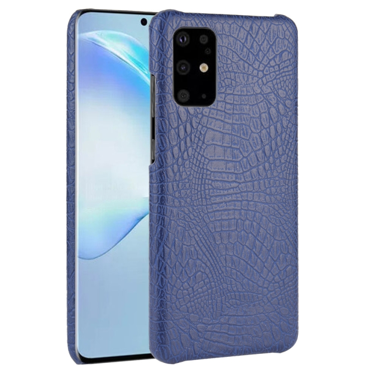 

For Galaxy S20+ / S20 Plus Shockproof Crocodile Texture PC + PU Case(Blue)