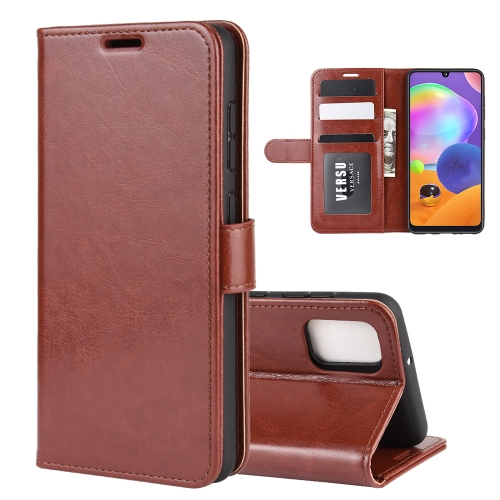 

For Galaxy A31 R64 Texture Single Horizontal Flip Protective Case with Holder & Card Slots & Wallet& Photo Frame(Brown)