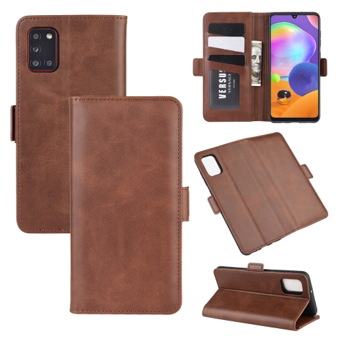 

For Galaxy A31 Dual-side Magnetic Buckle Horizontal Flip Leather Case with Holder & Card Slots & Wallet(Brown)