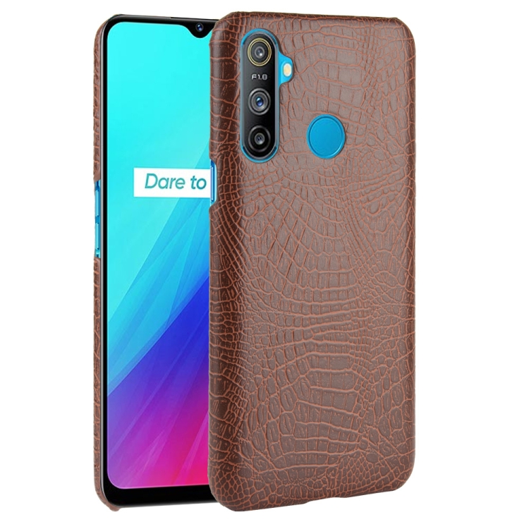 สำหรับ OPPO Realme C3 พร้อมรูลายนิ้วมือกันกระแทกพื้นผิวจระเข้ PC + เคส ...