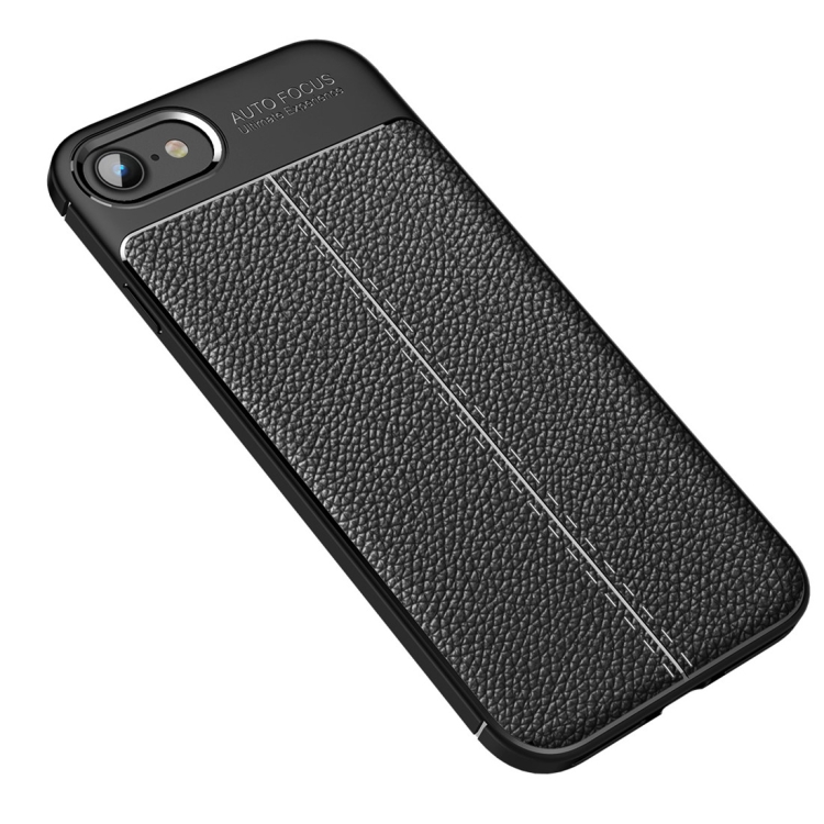 

For iPhone SE 2022 / SE 2020 Litchi Texture TPU Shockproof Case(Black)
