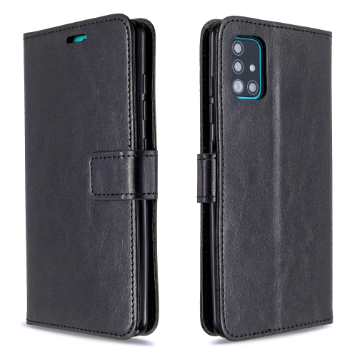 

For Galaxy A51 Crazy Horse Texture Horizontal Flip Leather Case with Holder & Card Slots & Wallet & Photo Frame(Black)