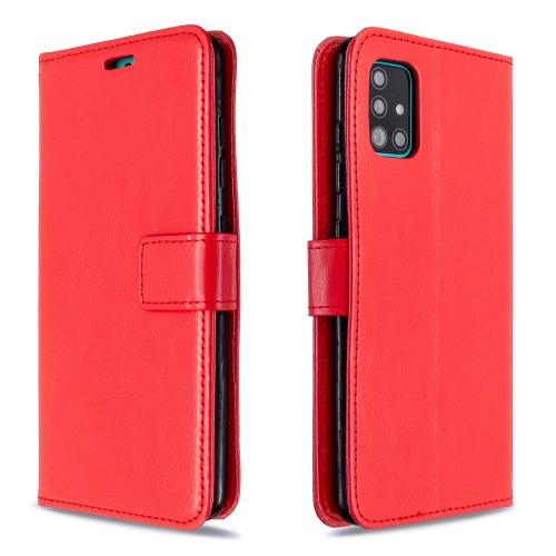 

For Galaxy A51 Crazy Horse Texture Horizontal Flip Leather Case with Holder & Card Slots & Wallet & Photo Frame(Red)