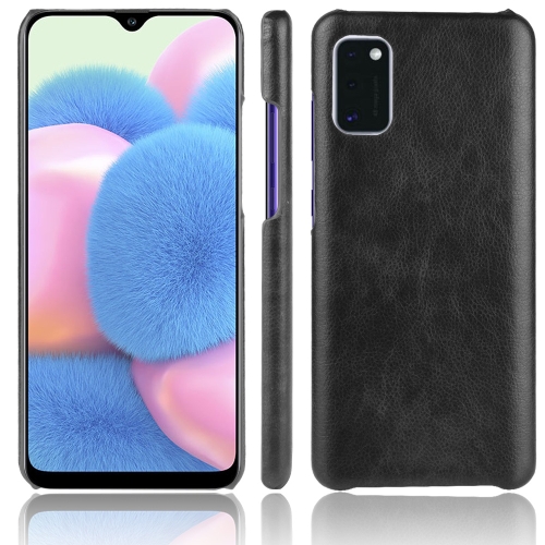 

For Galaxy A41 Global Official Version Shockproof Litchi Texture PC + PU Case(Black)